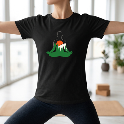 Forest and Mountains Lotus Pose T-Shirt