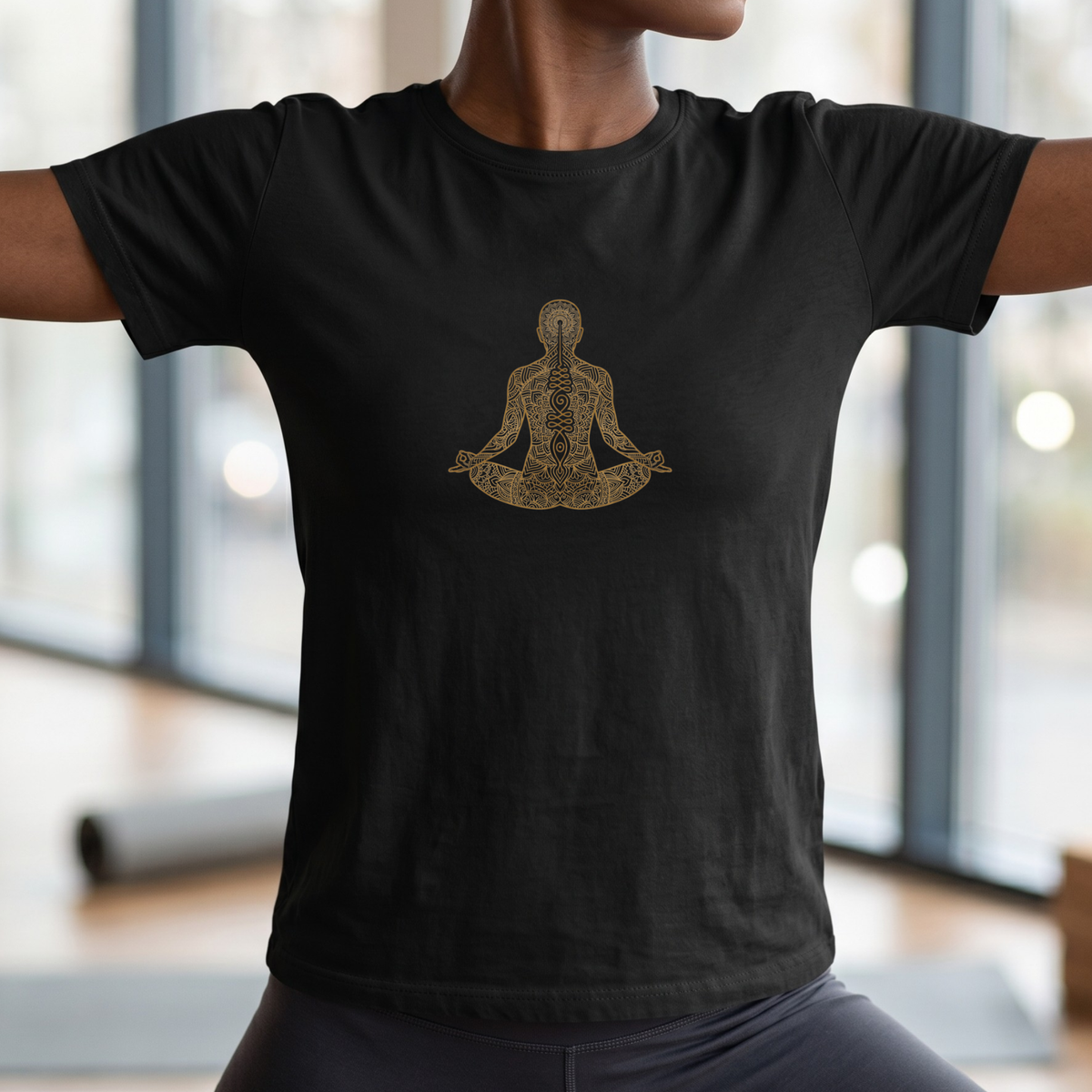 Gold Spine Lotus Pose T-Shirt