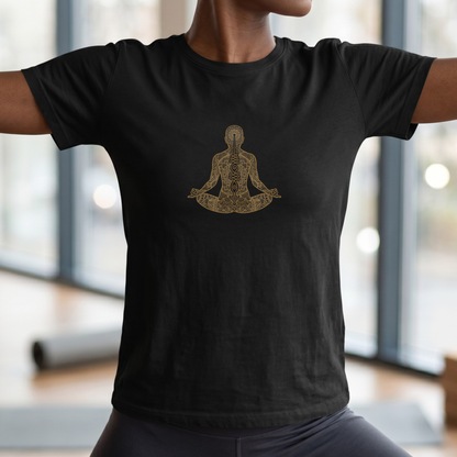 Gold Spine Lotus Pose T-Shirt
