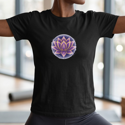 Cosmic Glowing Lotus Flower T-Shirt