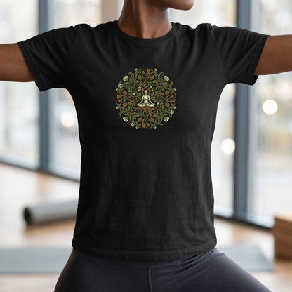 Lotus Pose Floral Mandala T-Shirt