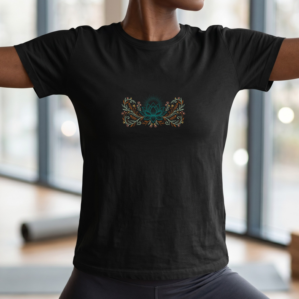 Sunburst Feather Lotus Flower T-Shirt