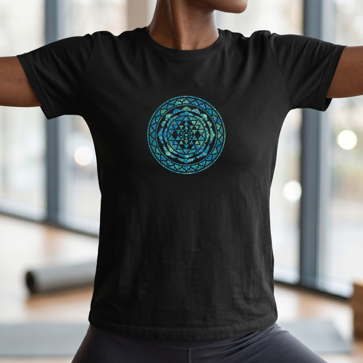 Watercolor Teal Mandala T-Shirt