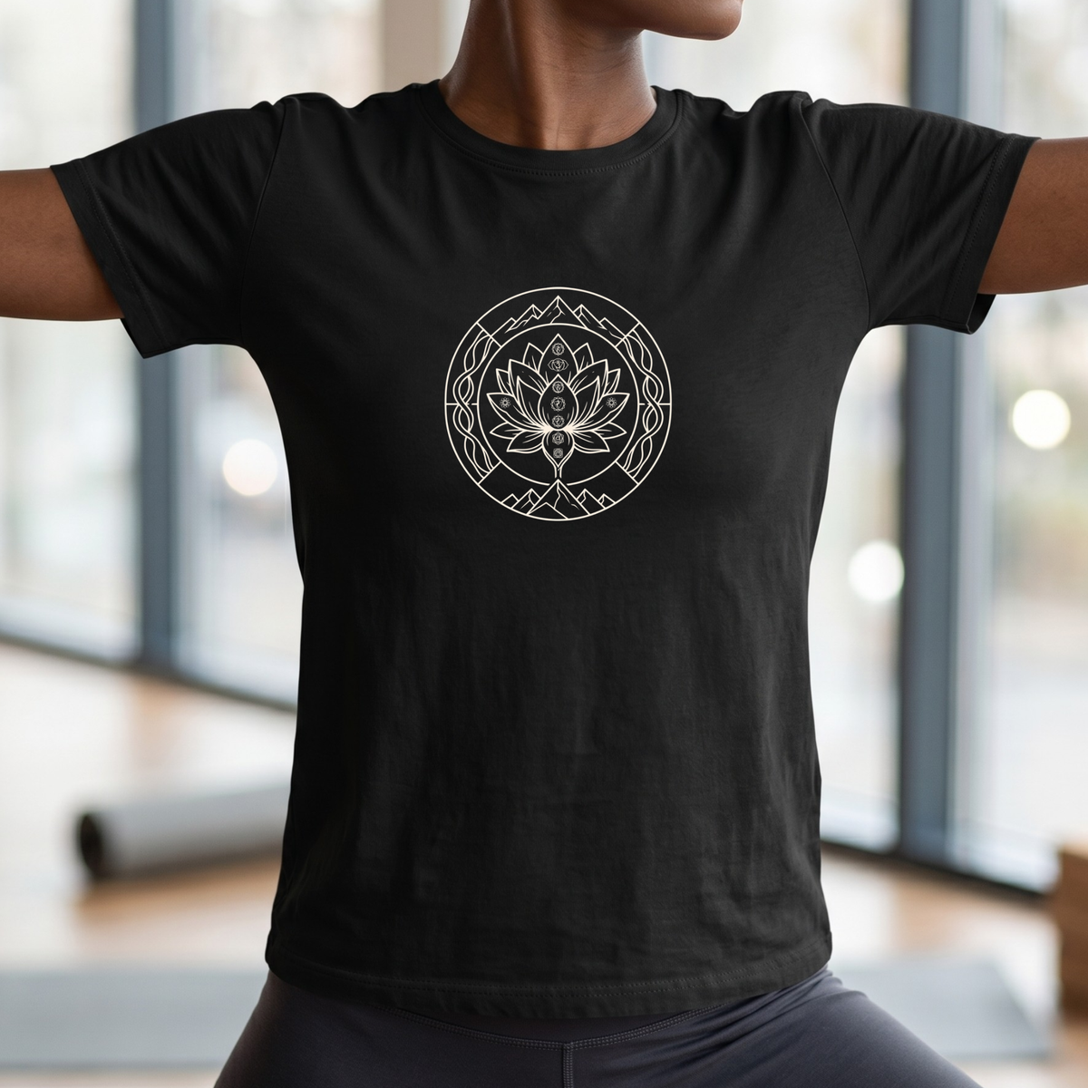 Chakras & Mountain Lotus Flower T-Shirt
