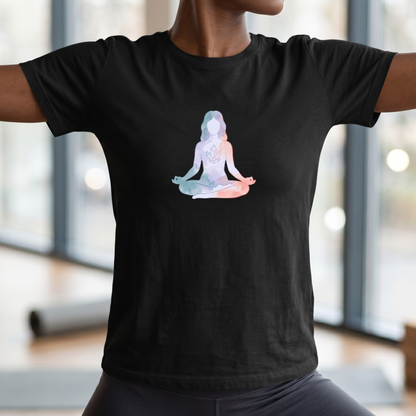 Watercolor Crystal Lotus Pose T-Shirt
