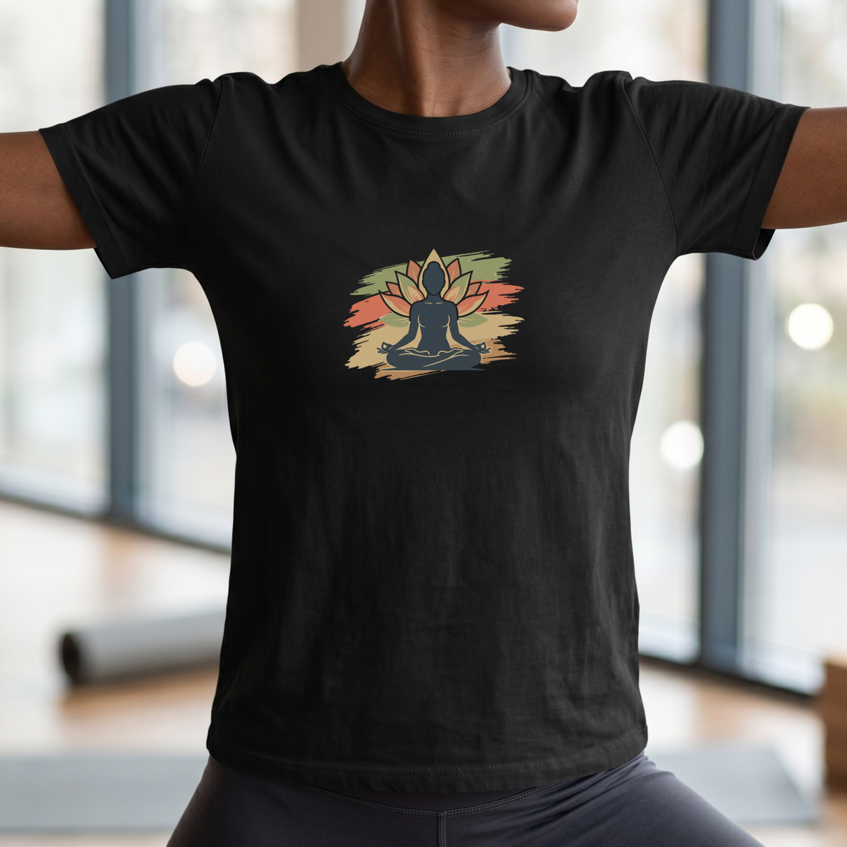 Earthy Brushstroke Lotus T-Shirt