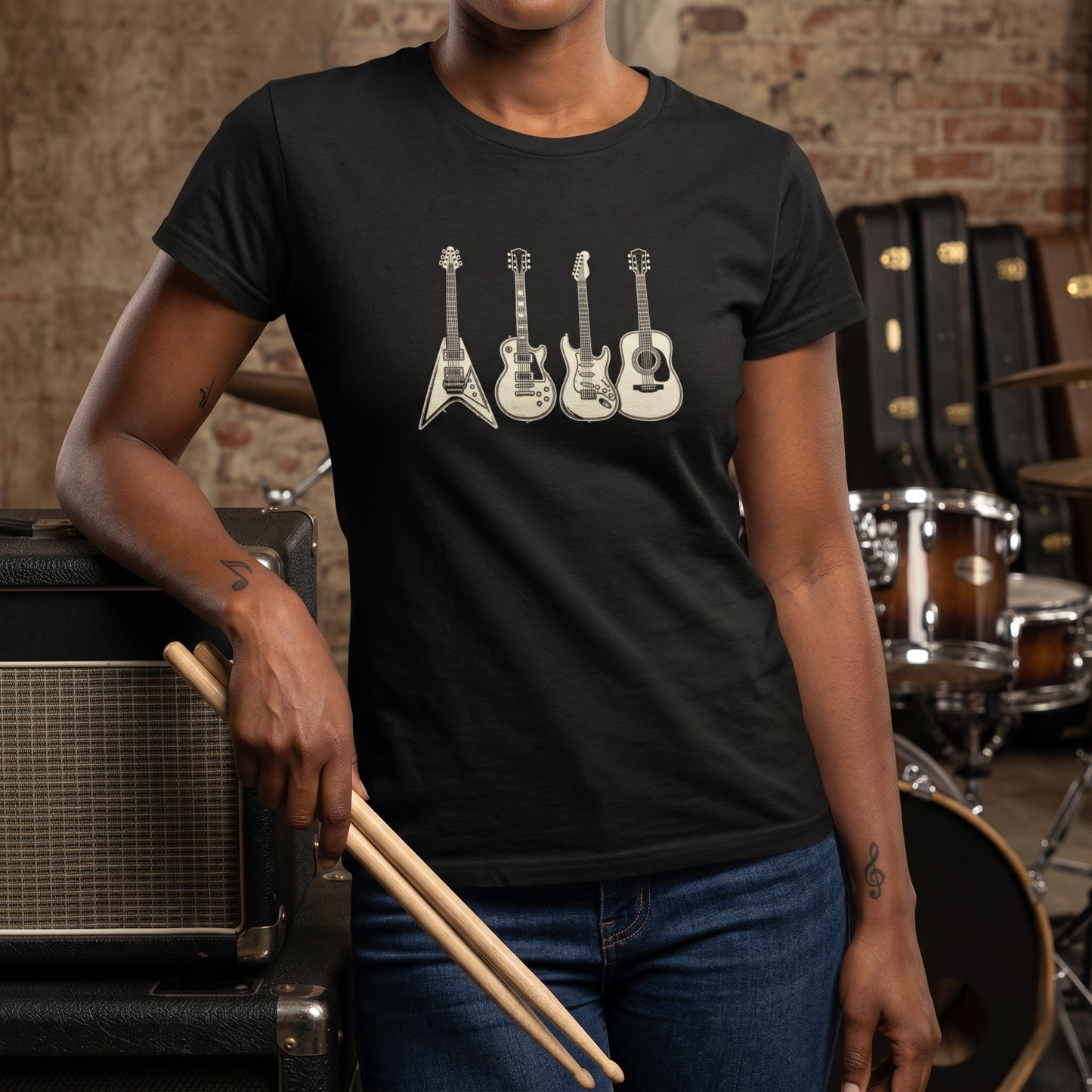 Guitar Types Lineup T-Shirt