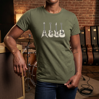 Guitar Types Lineup T-Shirt