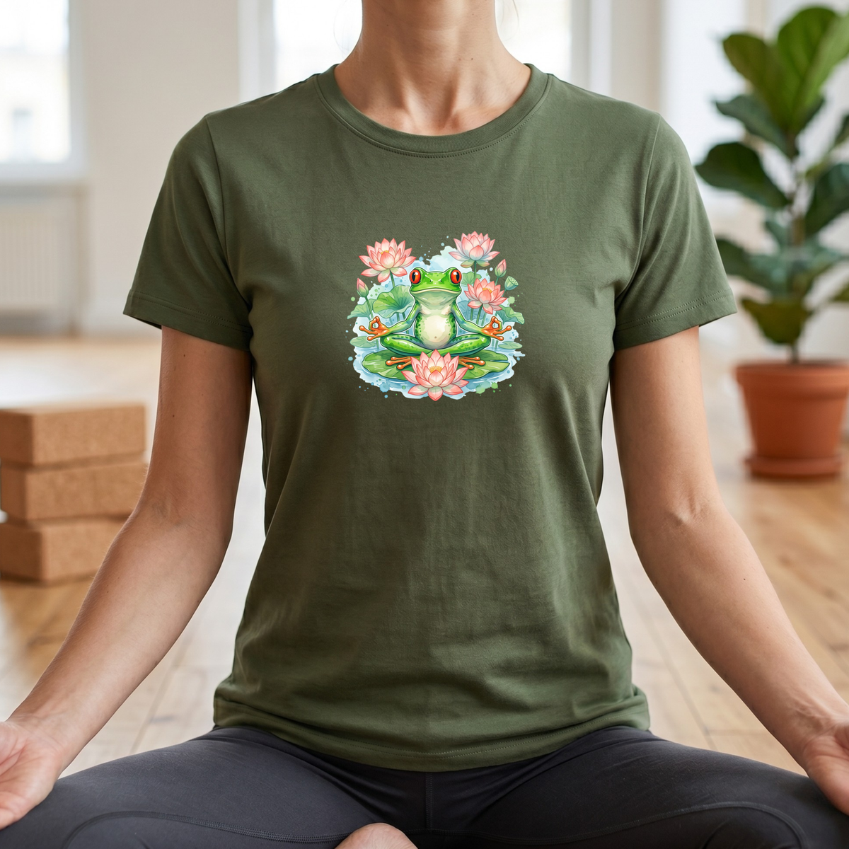 Watercolor Zen Tree Frog T-Shirt