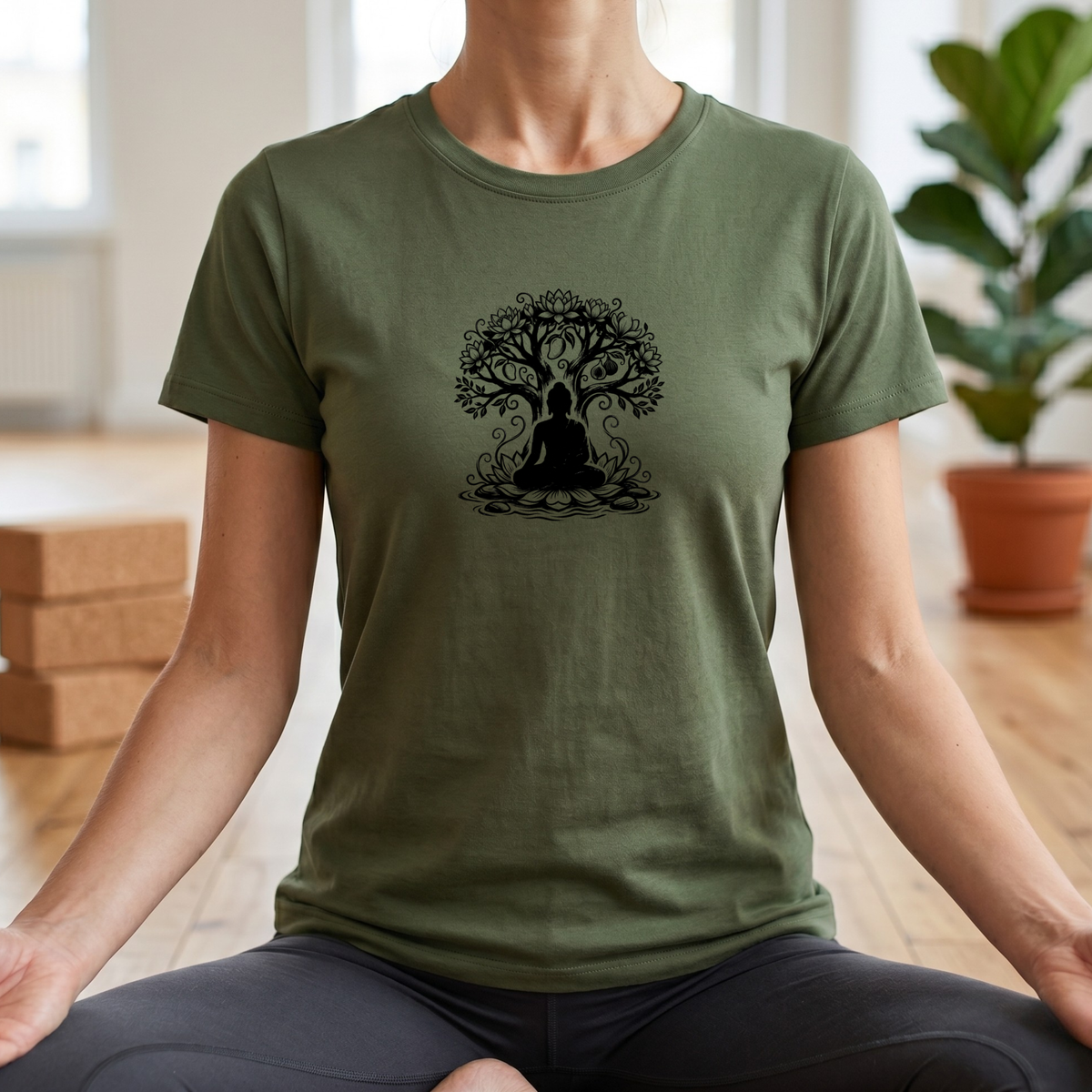 Ink Enlightenment Flower Tree T-Shirt
