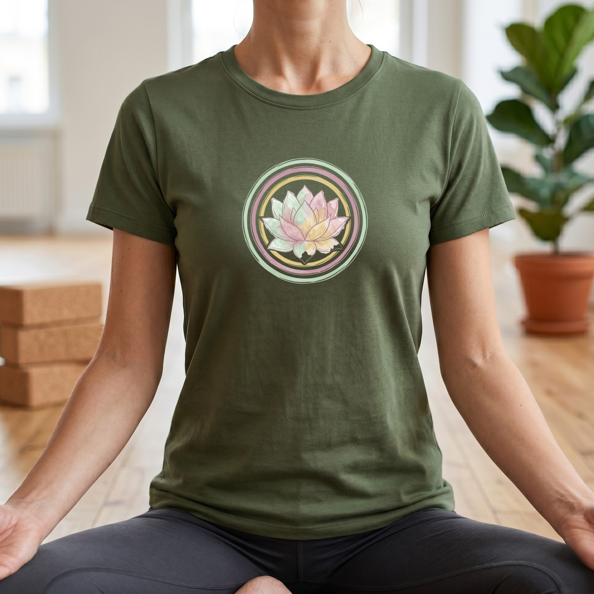 Watercolor Pastel Lotus Flower T-Shirt