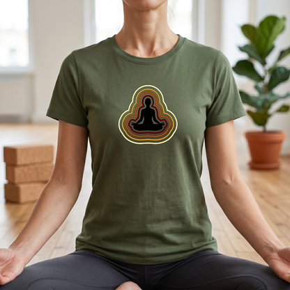 Retro Aura Lotus Pose T-Shirt