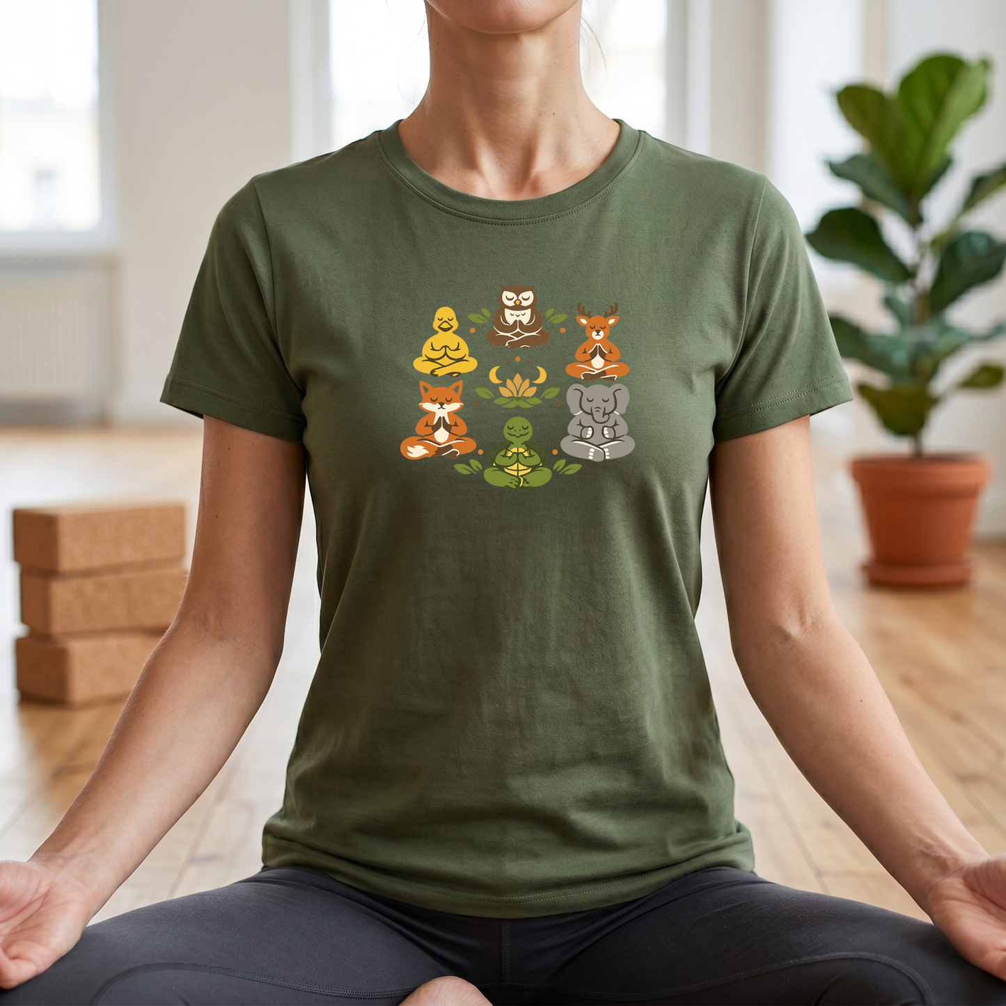 Lotus Pose Animal Group T-Shirt