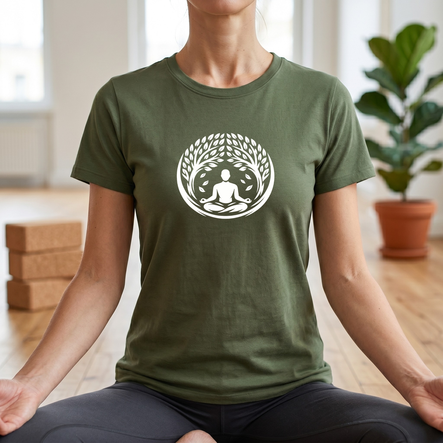 Leaves and Trees Lotus Pose T-Shirt