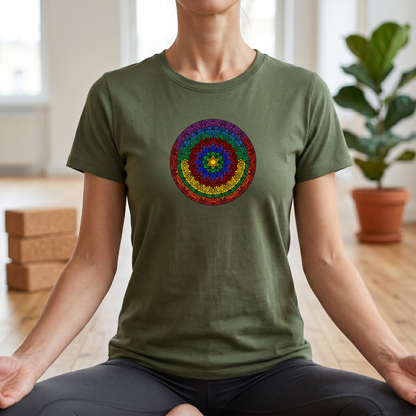 Vibrant Chakra Star Mandala T-Shirt