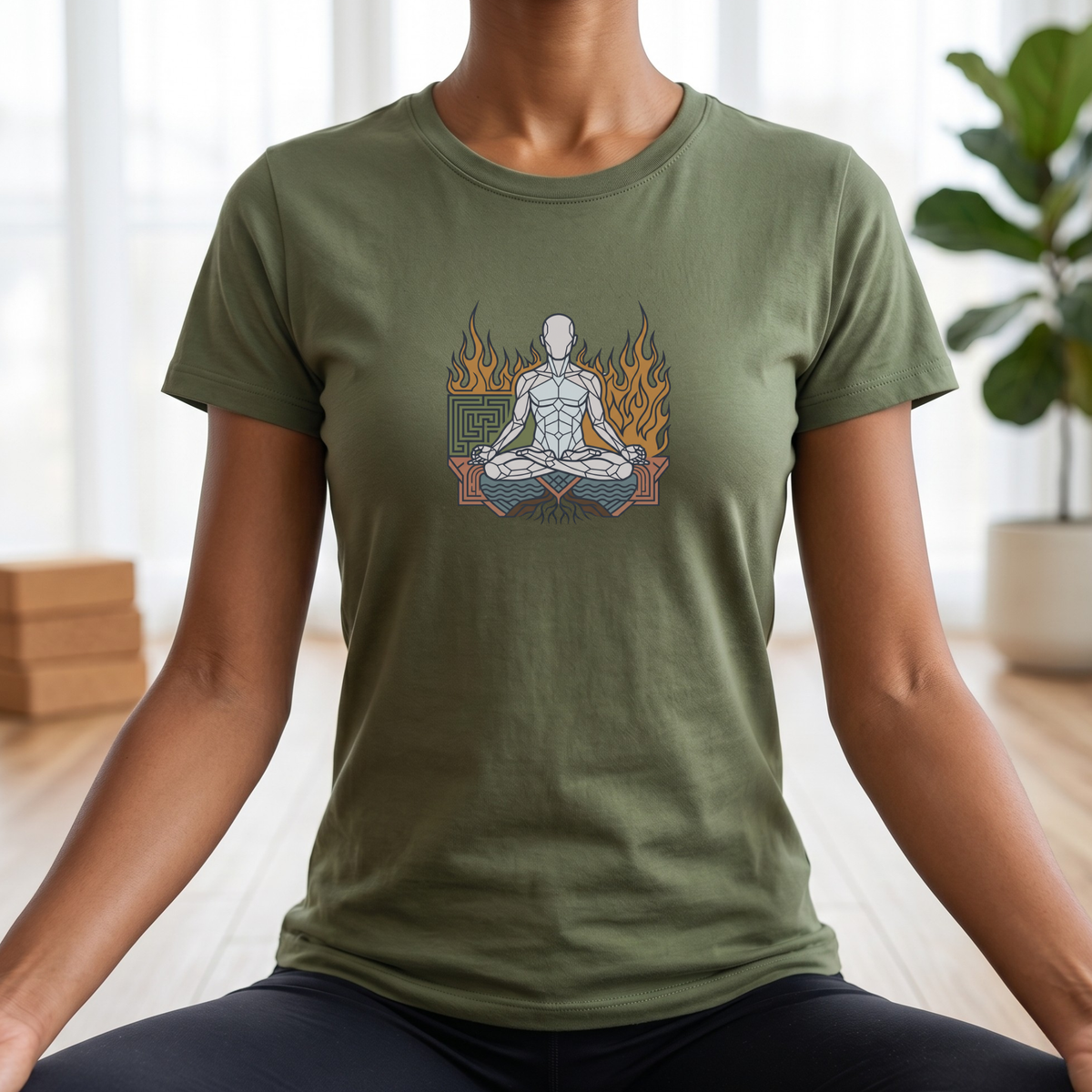 Polygon Four Elements Lotus Pose T-Shirt