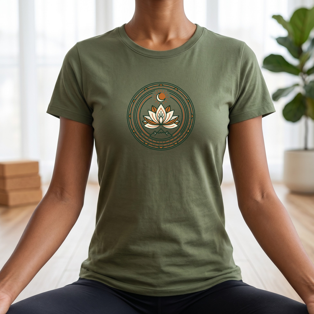 Sun & Moon Lotus Flower T-Shirt