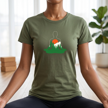 Forest and Mountains Lotus Pose T-Shirt