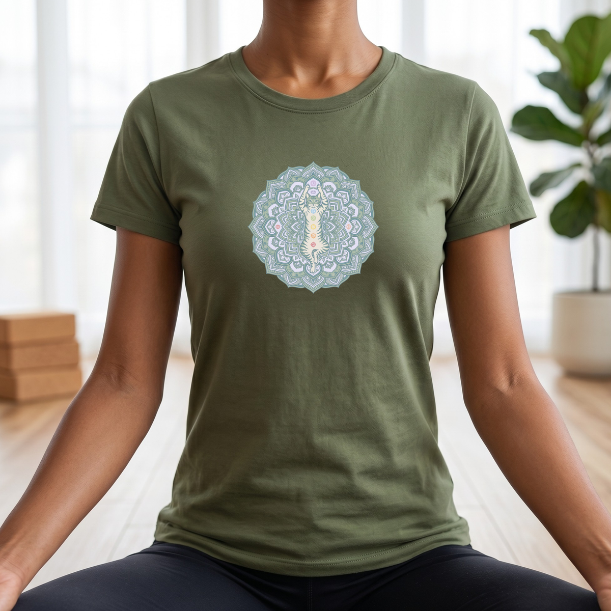 Chakra Cat Mandala T-Shirt