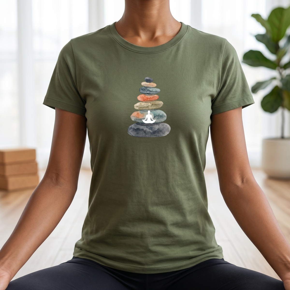 Watercolor Zen Stones T-Shirt