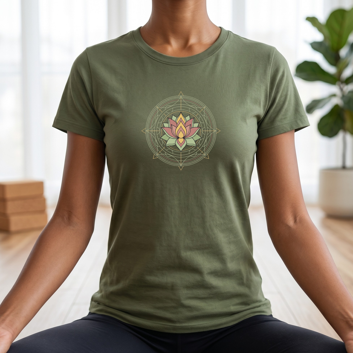 Geometric Lotus Flower T-Shirt