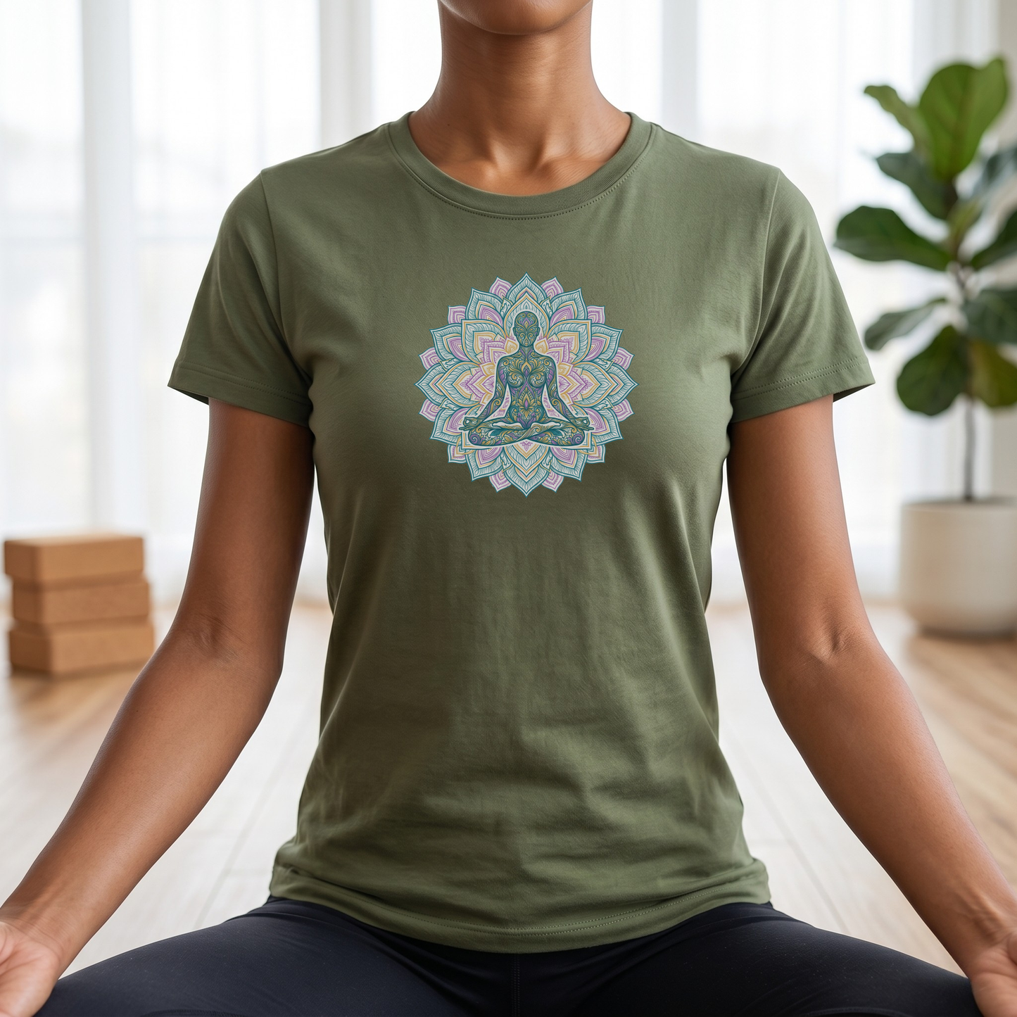 Lotus Pose Mandala T-Shirt