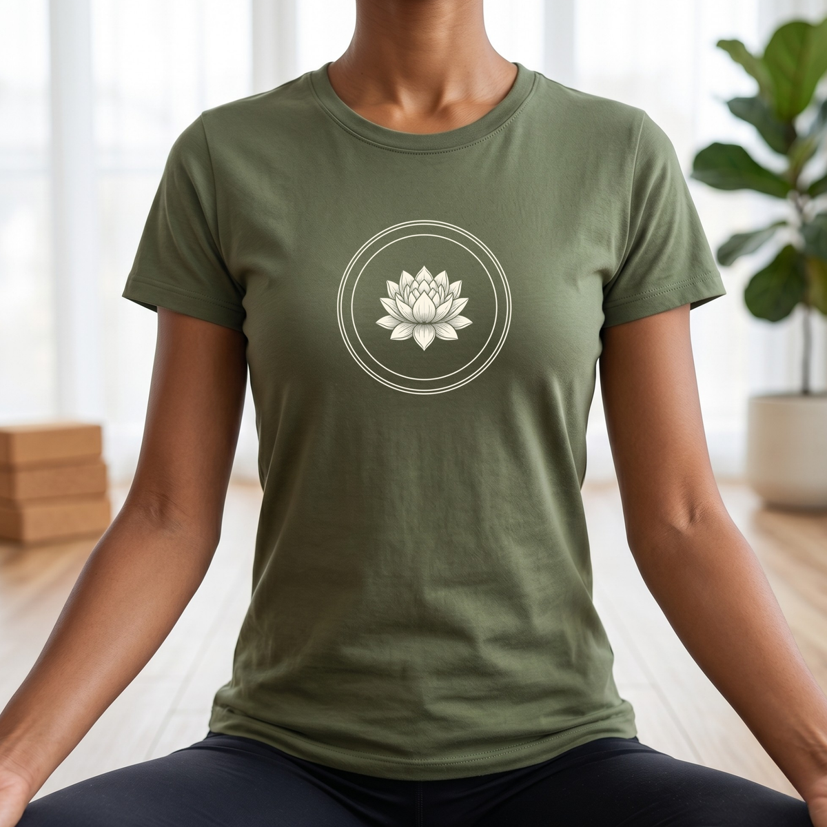 Black & White Lotus Flower T-Shirt