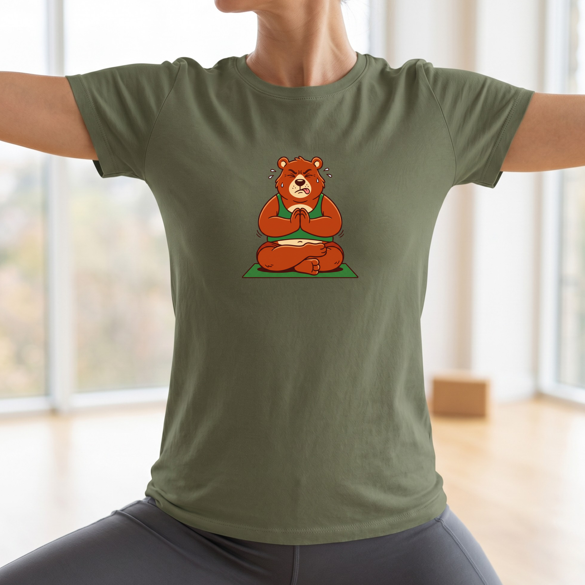 Trying My Best Yoga Bear T-Shirt