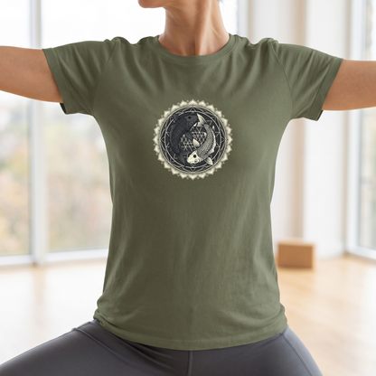Sacred Geometry Koi Yin Yang T-Shirt