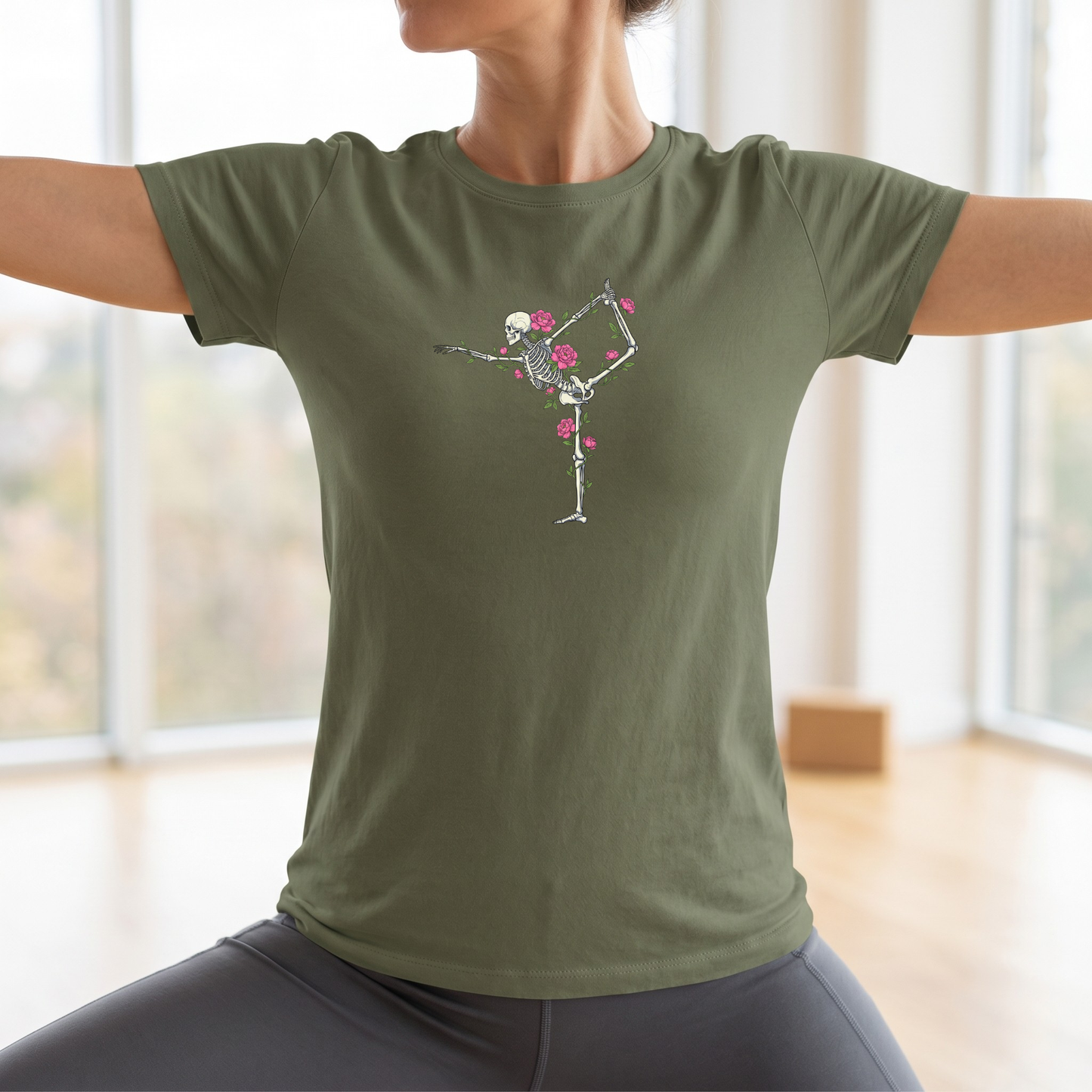 Floral Skeleton Asana T-Shirt