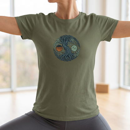 Earth and Water Tree Yin Yang T-Shirt