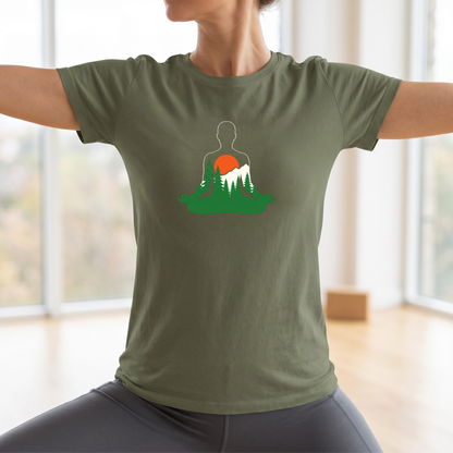Forest and Mountains Lotus Pose T-Shirt