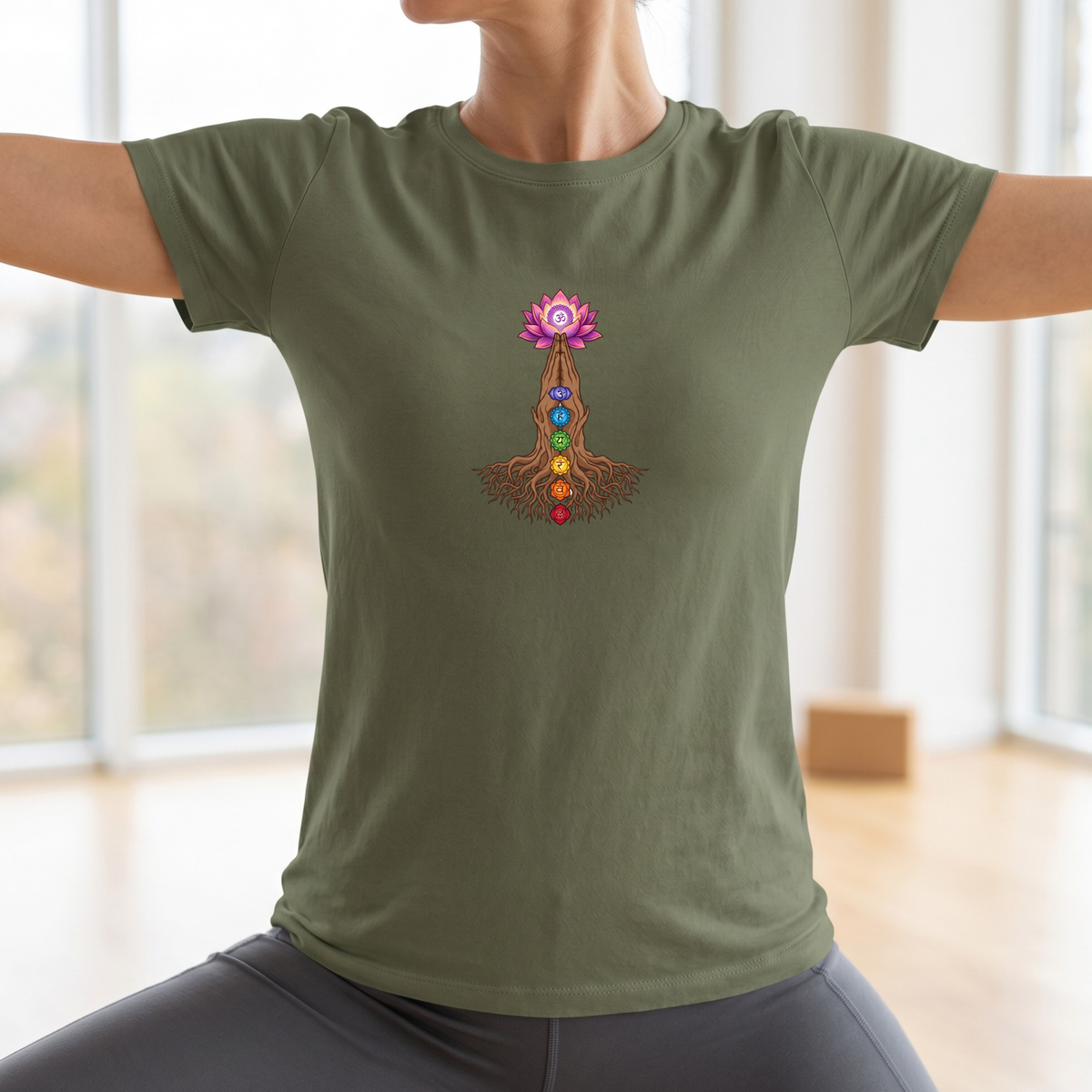 Rooted Chakras Lotus Hands T-Shirt