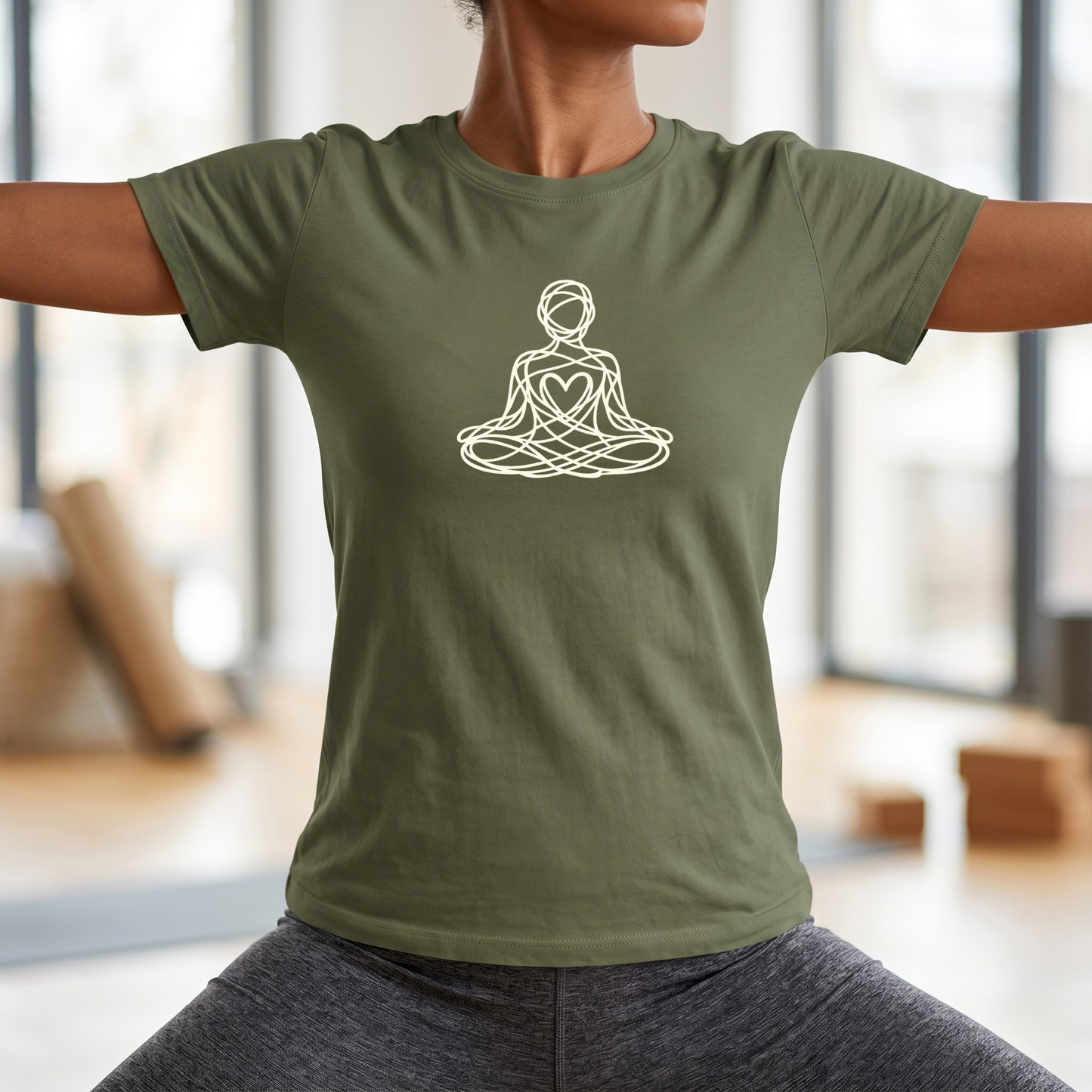 Line Art Messy Lotus Pose T-Shirt