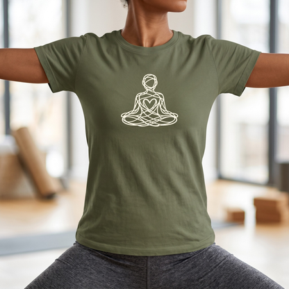 Line Art Messy Lotus Pose T-Shirt