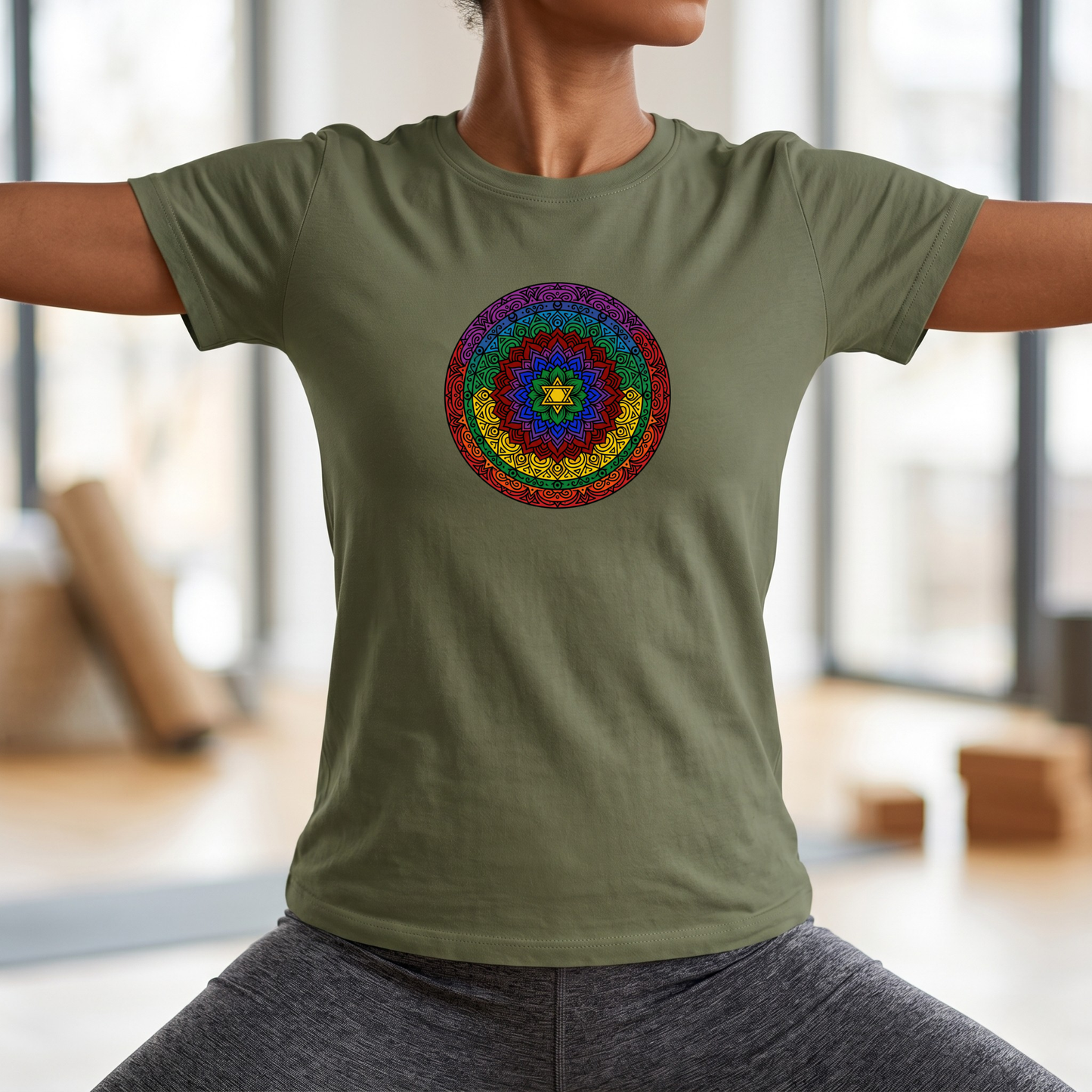 Vibrant Chakra Star Mandala T-Shirt