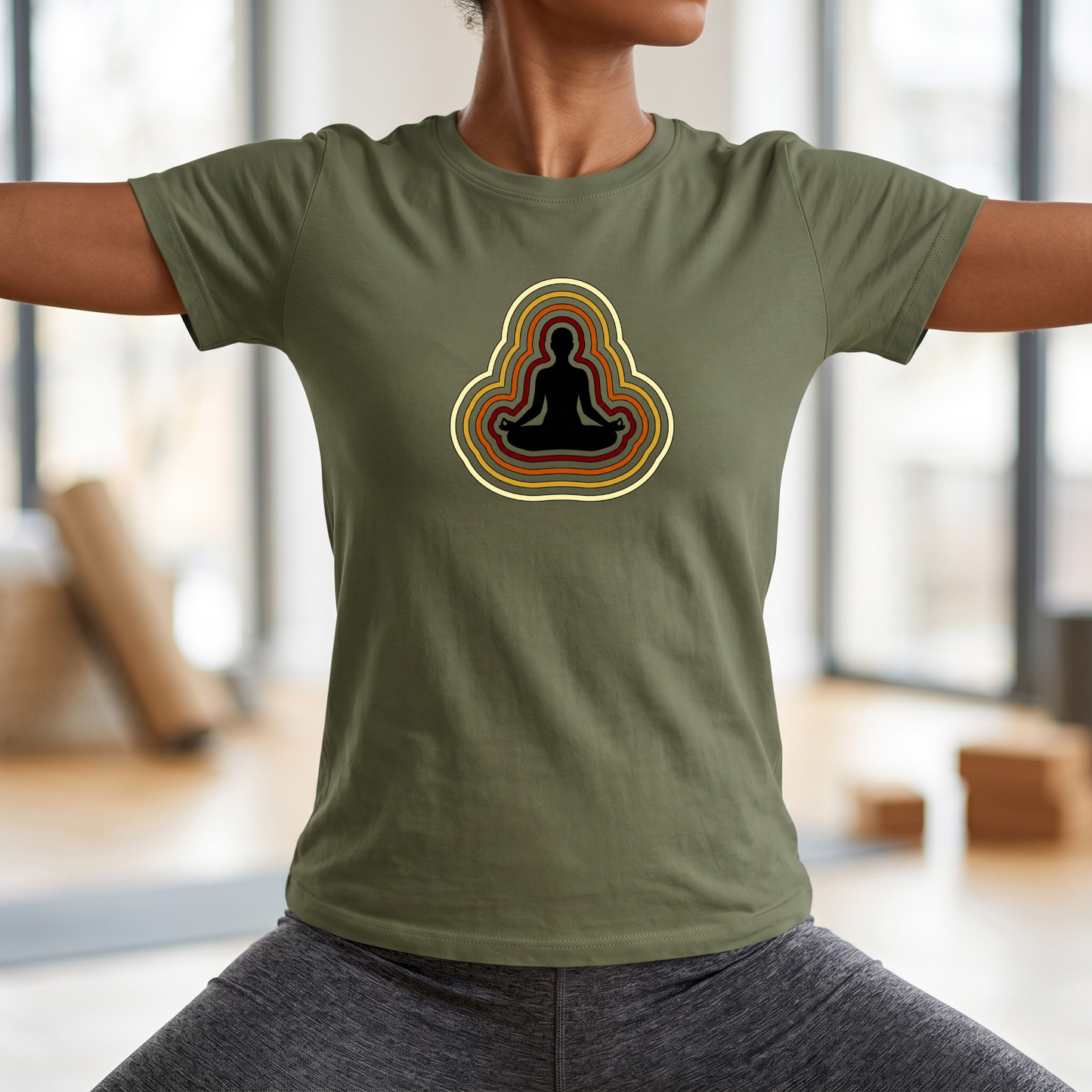 Retro Aura Lotus Pose T-Shirt