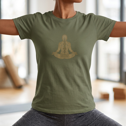 Gold Spine Lotus Pose T-Shirt