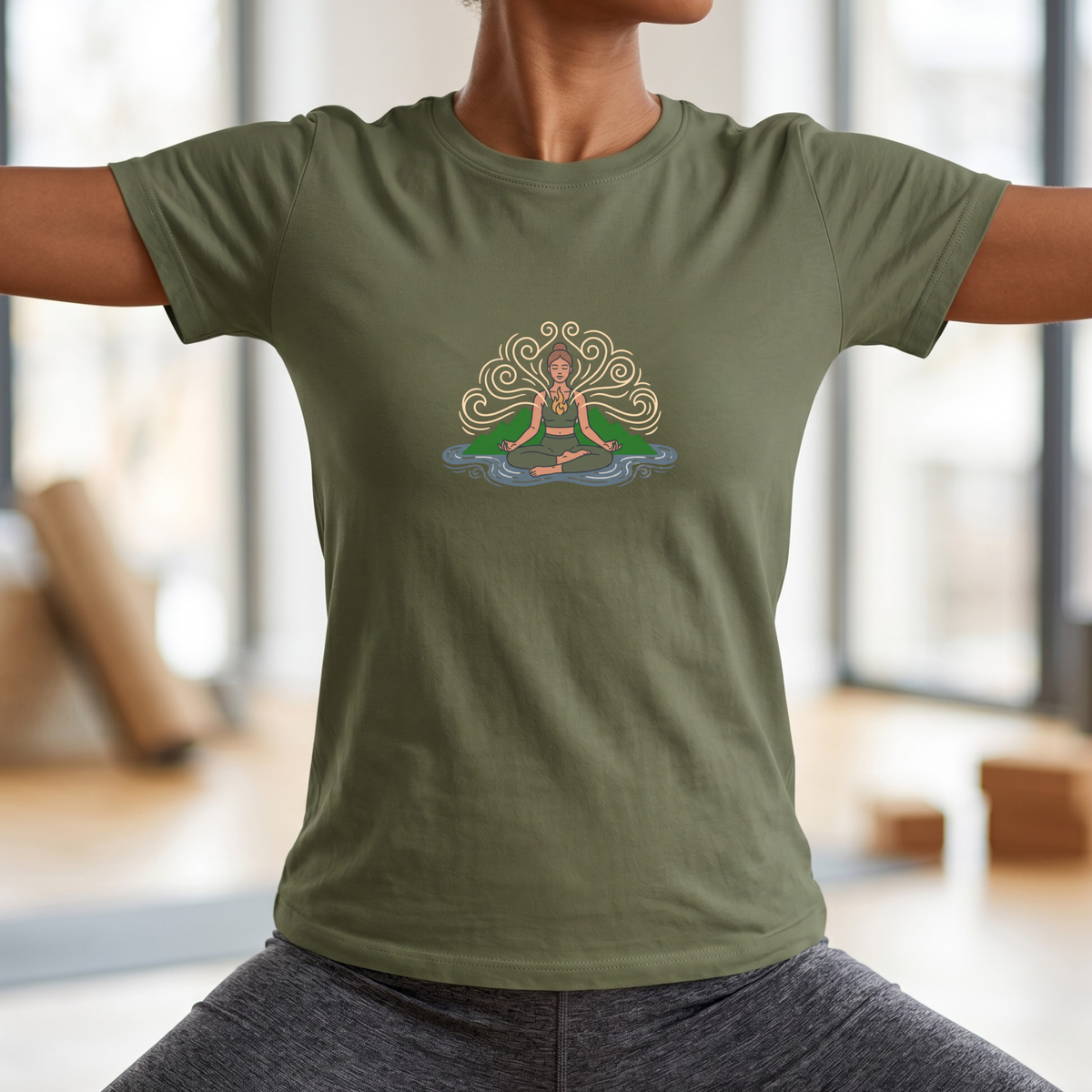Elemental Harmony Lotus Pose T-Shirt