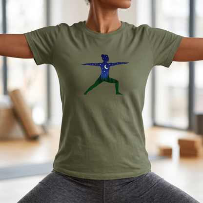 Night Forest Warrior Pose T-Shirt