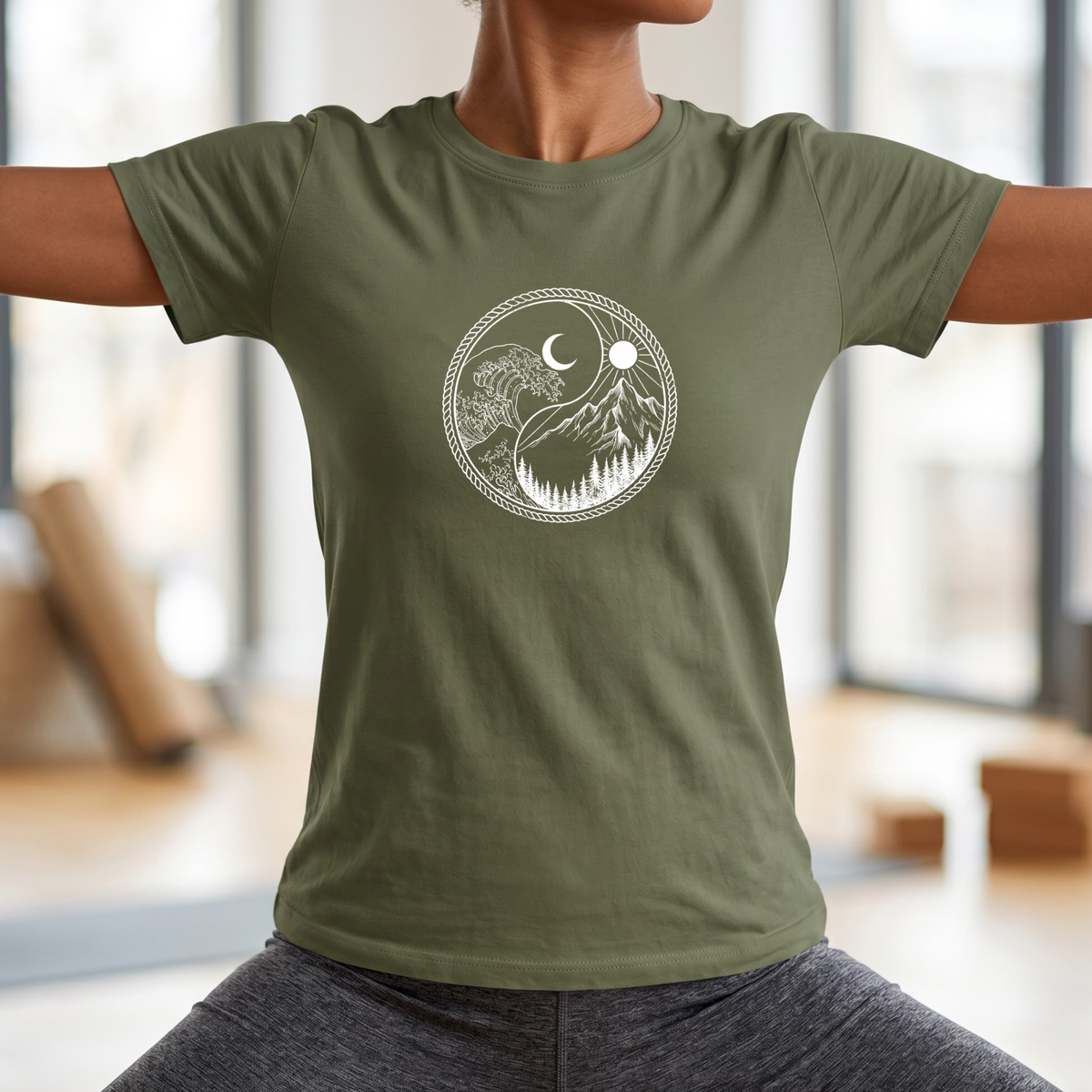Sun & Sea Mountain Yin Yang T-Shirt