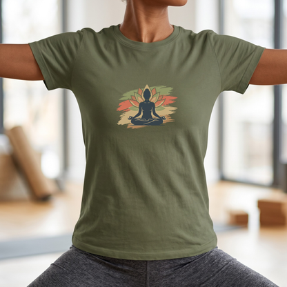 Earthy Brushstroke Lotus T-Shirt