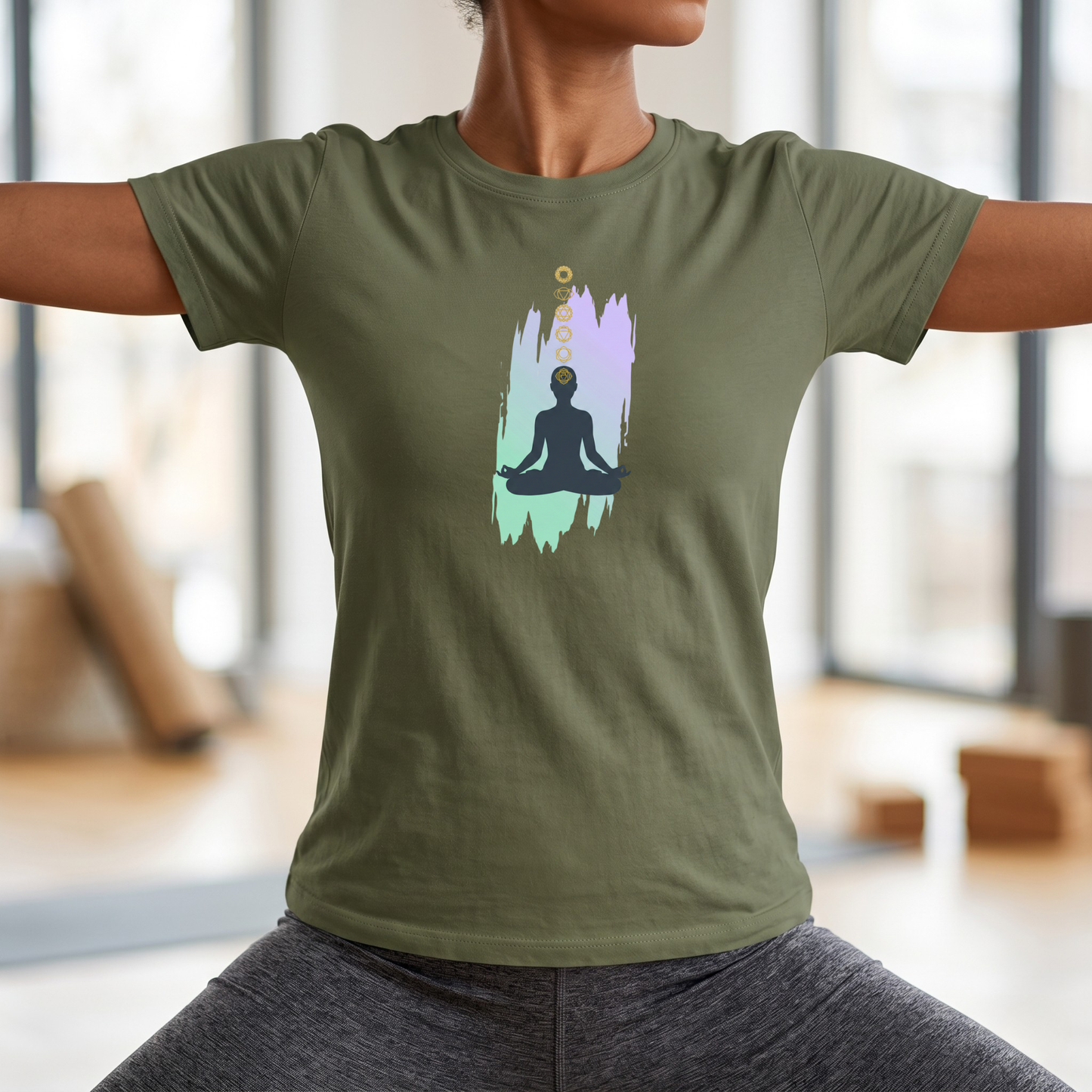 Paint Lotus Pose Chakras T-Shirt