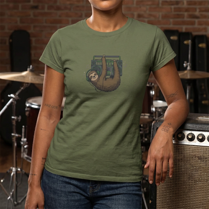 Retro Boombox Sloth T-Shirt