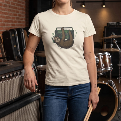 Retro Boombox Sloth T-Shirt
