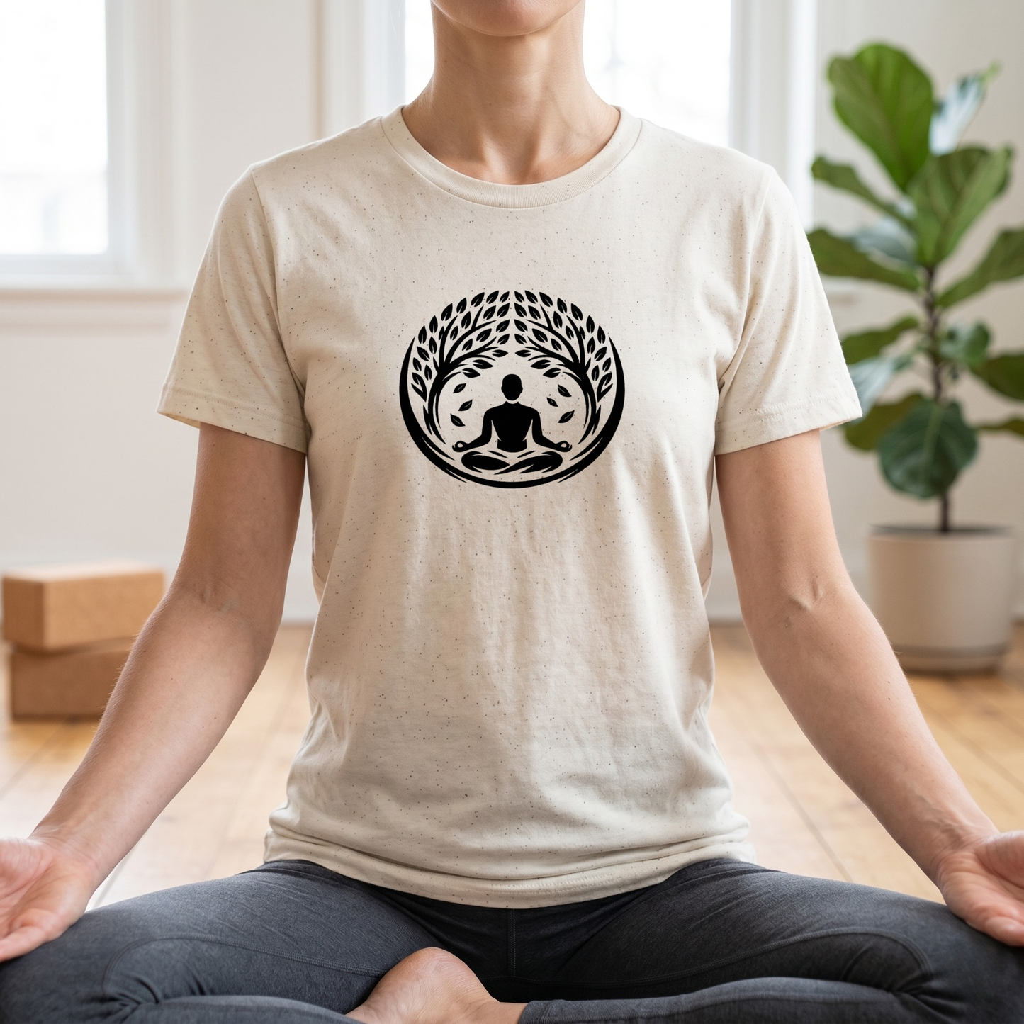 Leaves and Trees Lotus Pose T-Shirt