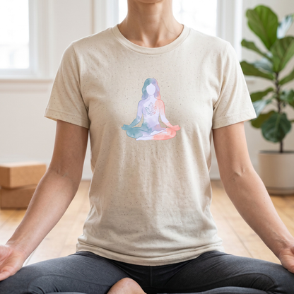 Watercolor Crystal Lotus Pose T-Shirt