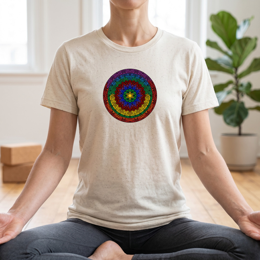 Vibrant Chakra Star Mandala T-Shirt