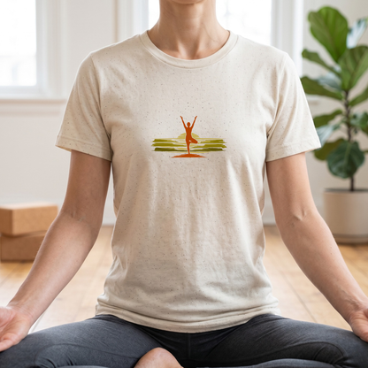 Brushstroke Sunset Tree Pose T-Shirt