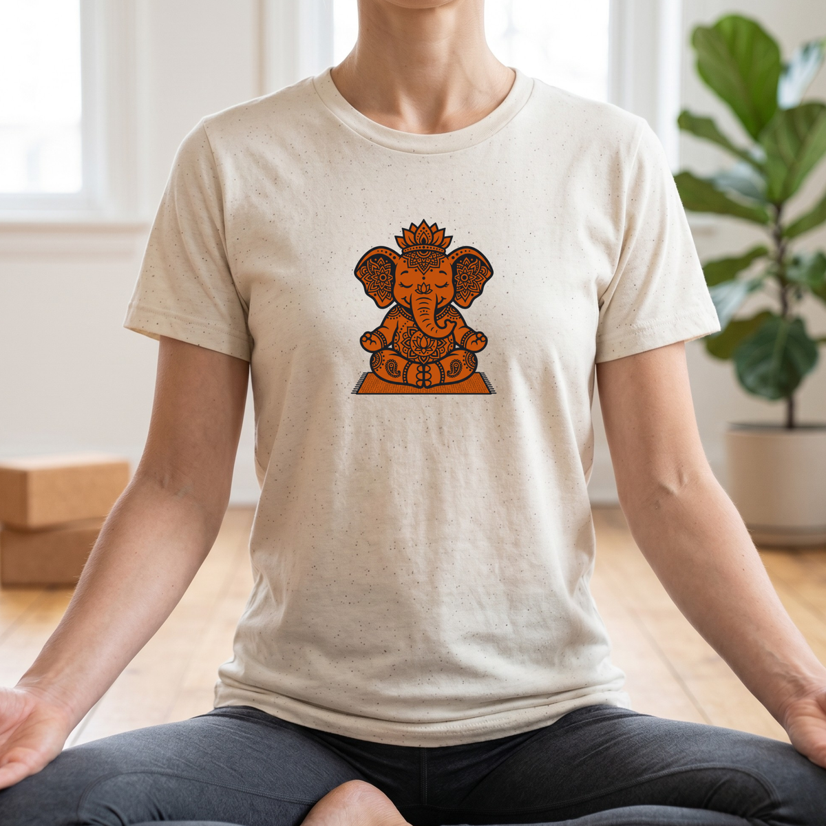 Zen Elephant Lotus Pose T-Shirt